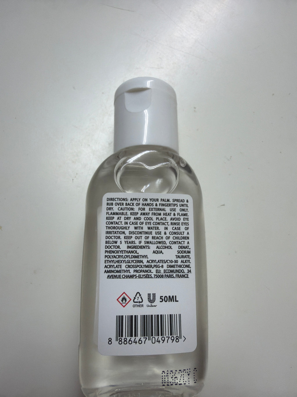 Kleine Fünfzig Milliliter Desinfektions Flasche, perfekt für Reisen und unterwegs